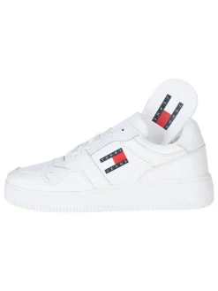 Leder-Sneakers in Weiß