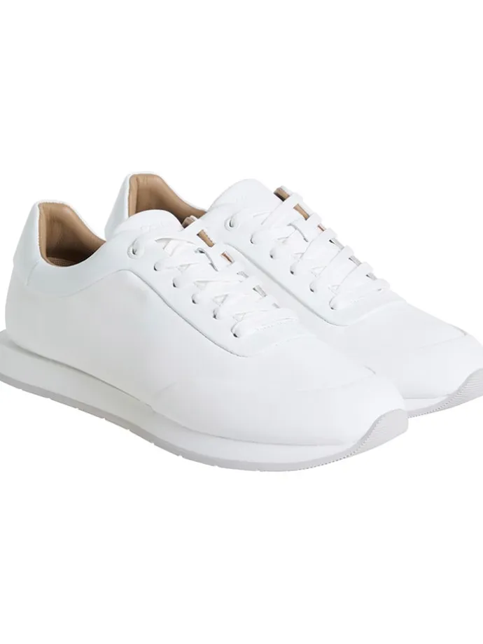 Leder-Sneakers in Weiß