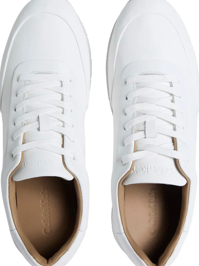 Leder-Sneakers in Weiß