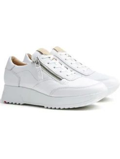 Leder-Sneakers in Weiß