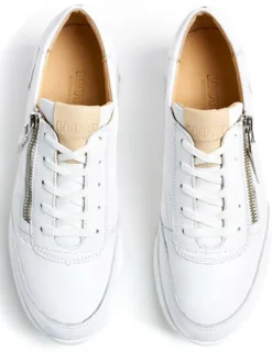 Leder-Sneakers in Weiß