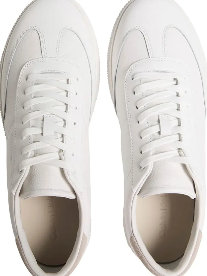 Leder-Sneakers in Weiß