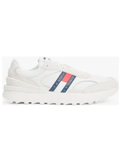 Leder-Sneakers in Weiß