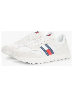 Leder-Sneakers in Weiß