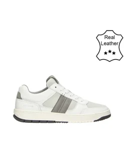 Leder-Sneakers in Weiß