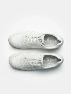 Leder-Sneakers in Weiß