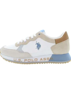 Leder-Sneakers in Weiß/ Beige