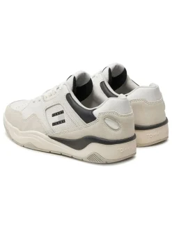 Leder-Sneakers in Weiß/ Creme