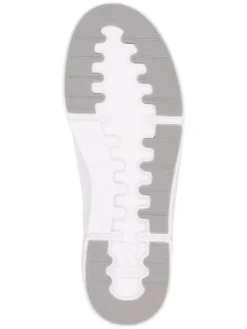 Leder-Sneakers in Weiß/ Dunkelblau