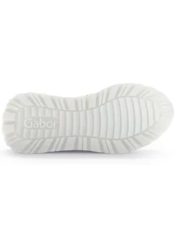 Leder-Sneakers in Weiß/ Gelb