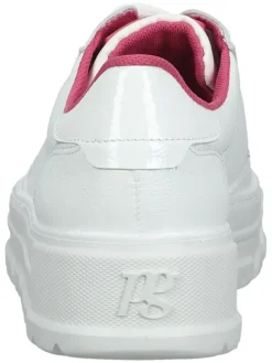 Leder-Sneakers in Weiß/ Pink