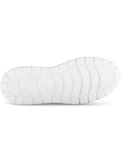 Leder-Sneakers in Weiß/ Rot