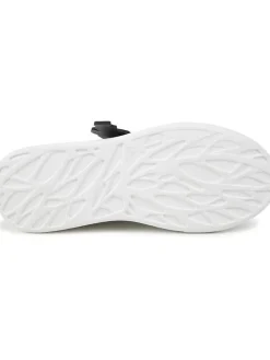 Leder-Sneakers in Weiß/ Schwarz