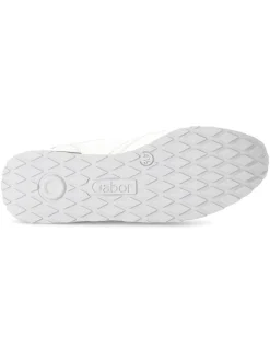 Leder-Sneakers in Weiß/ Silber