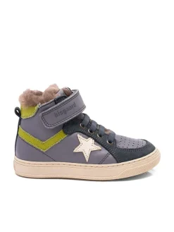 Leder-Sneakers "Isak" in Grau
