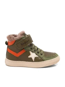Leder-Sneakers "Isak" in Khaki