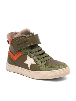 Leder-Sneakers "Isak" in Khaki