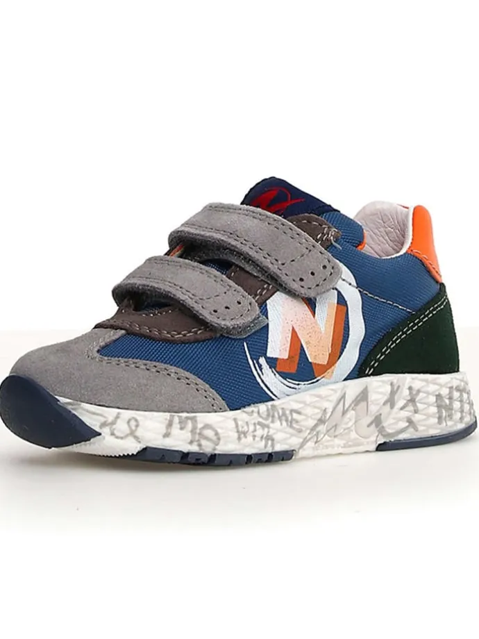 Leder-Sneakers "Jesko 2" in Blau/ Grau