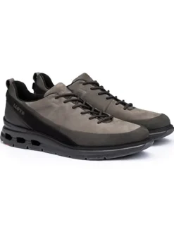 Leder-Sneakers "Marduk" in Taupe/ Schwarz
