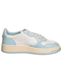 Leder-Sneakers "Medalist" in Weiß/ Hellblau