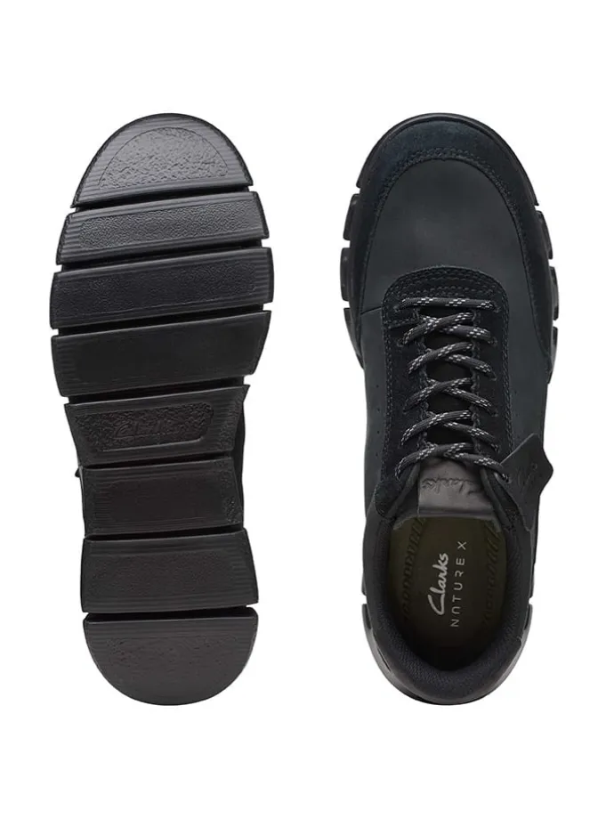 Leder-Sneakers "Nature X One" in Schwarz