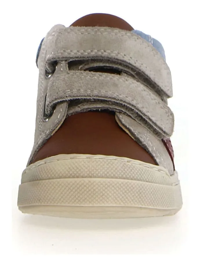 Leder-Sneakers "Nerys" in Blau/ Braun/ Grau