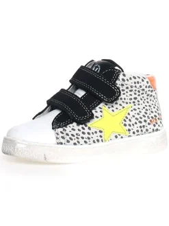 Leder-Sneakers "Pinn" in Schwarz/ Weiß