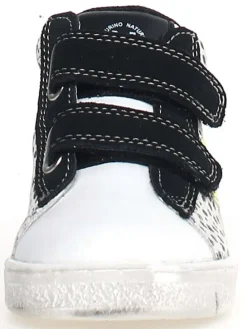 Leder-Sneakers "Pinn" in Schwarz/ Weiß