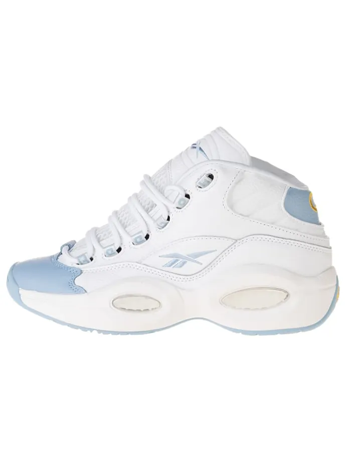 Leder-Sneakers "Question Mid" in Weiß/ Hellblau