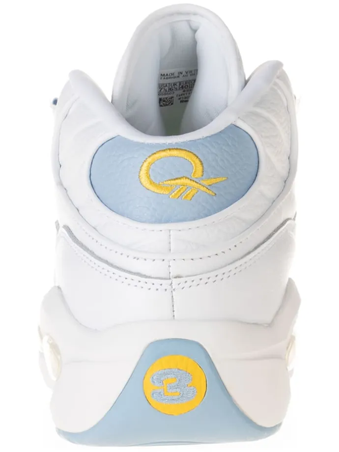 Leder-Sneakers "Question Mid" in Weiß/ Hellblau