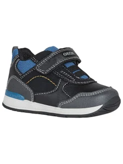 Leder-Sneakers "Rishon" in Schwarz/ Blau
