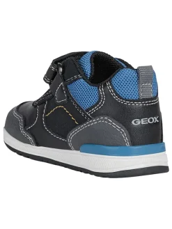 Leder-Sneakers "Rishon" in Schwarz/ Blau