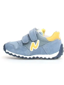 Leder-Sneakers "Sammy 2" in Hellblau/ Gelb