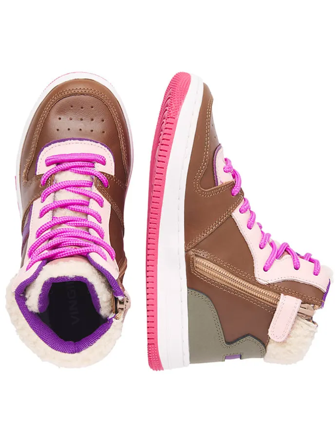 Leder-Sneakers "Senne" in Braun/ Bunt