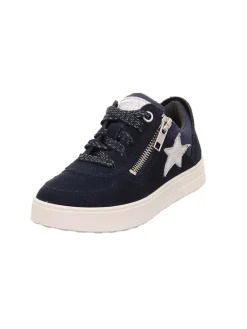 Leder-Sneakers "Stella" in Schwarz/ Dunkelblau