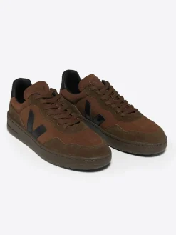 Leder-Sneakers "V 90" in Braun/ Schwarz