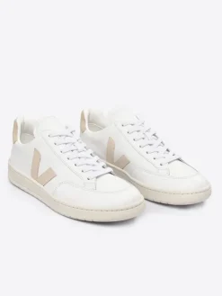 Leder-Sneakers "V 12" in Weiß/ Beige