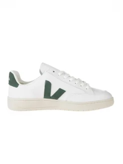 Leder-Sneakers "V 12" in Weiß/ Grün