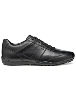 Leder-Sneakers "Wells" in Schwarz