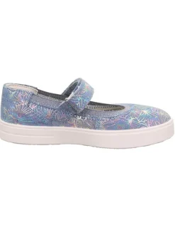 Leder-Spangeballerinas in Hellblau