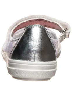 Leder-Spangenballerinas in Lila