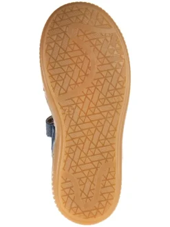 Leder-Spangenballerinas in Dunkelblau