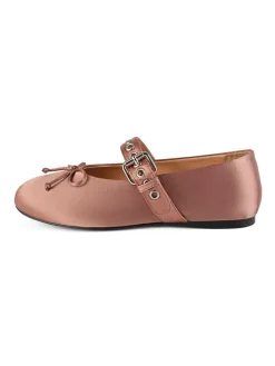 Leder-Spangenballerinas in Pink