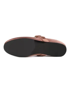 Leder-Spangenballerinas in Pink