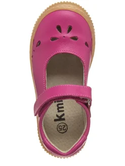 Leder-Spangenballerinas in Pink