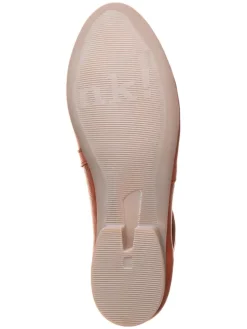 Leder-Spangenballerinas in Cognac