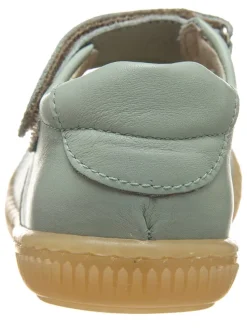 Leder-Spangenballerinas in Hellgrün