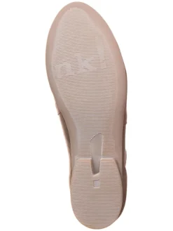 Leder-Spangenballerinas in Hellbraun