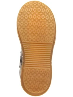 Leder-Spangenballerinas in Dunkelblau