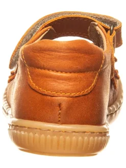 Leder-Spangenballerinas in Orange